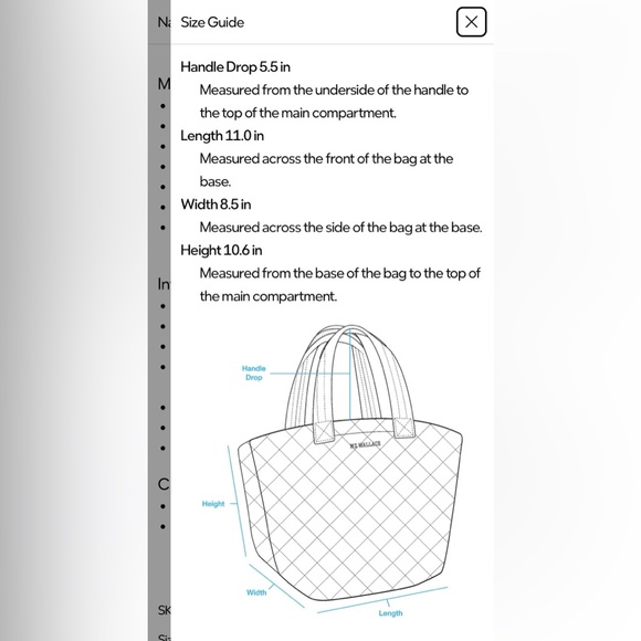 MZ Wallace Quilted Ocean Rec Blue Tote with Adjustable Strap - Picture 9 of 10